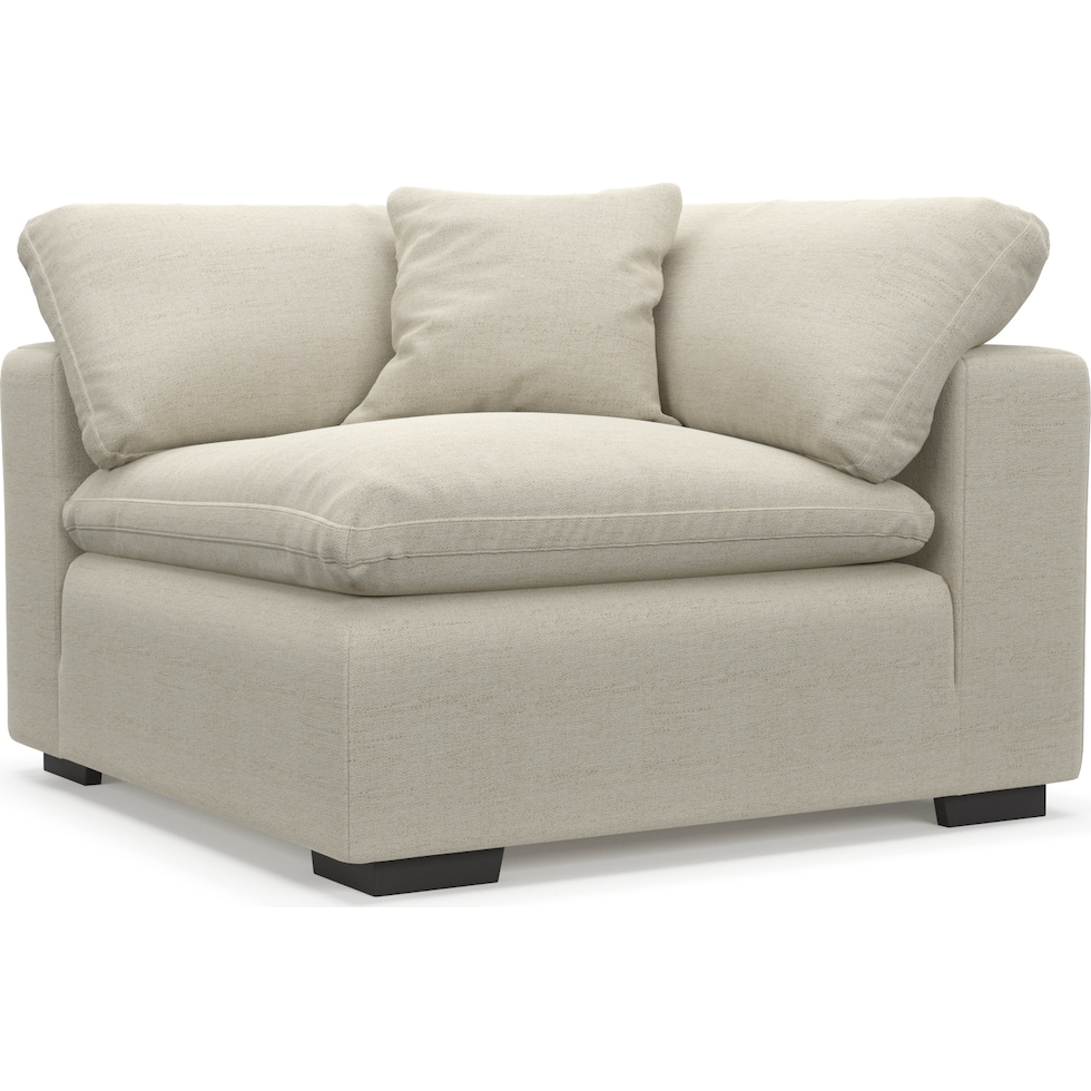 plush white corner chair   