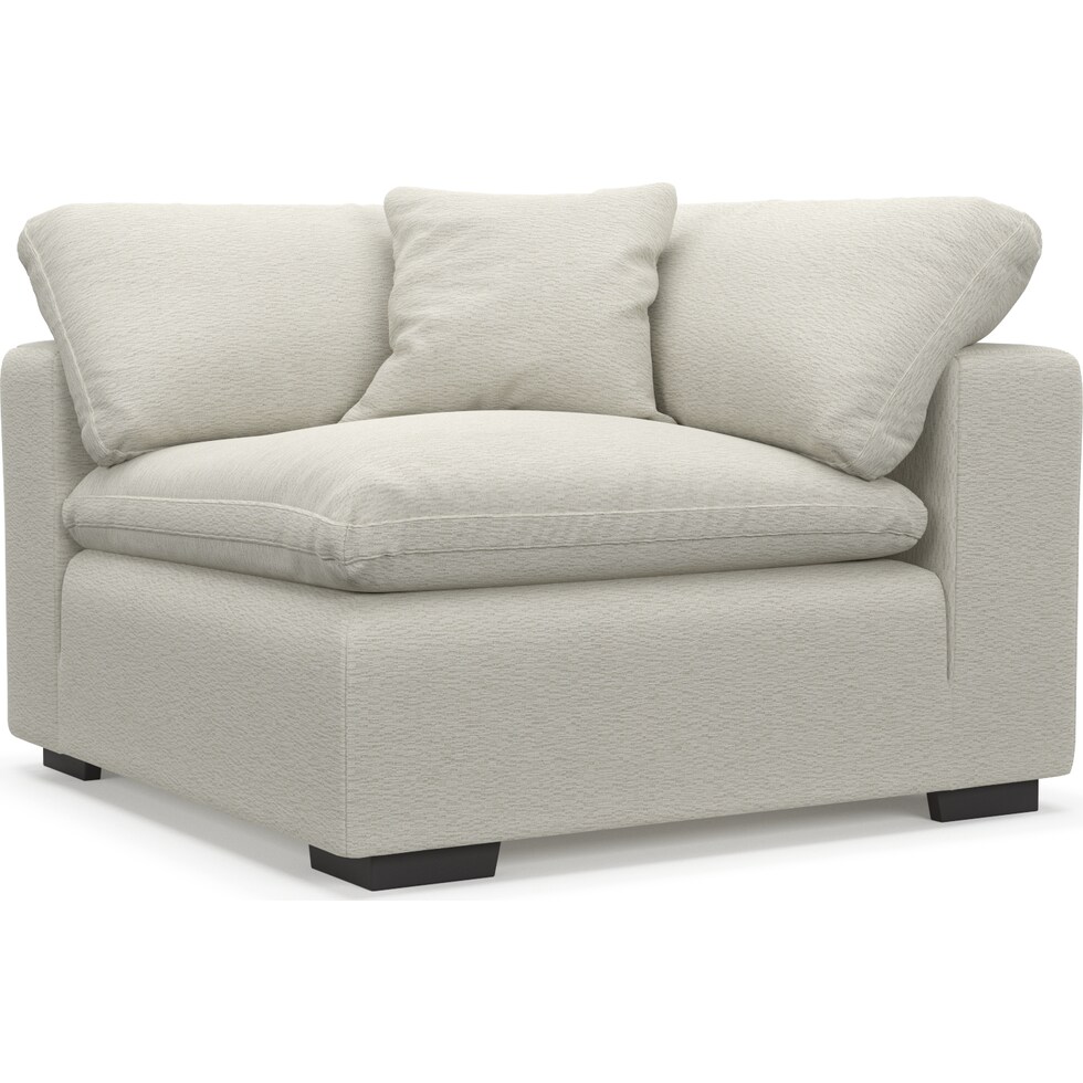 plush white corner chair   