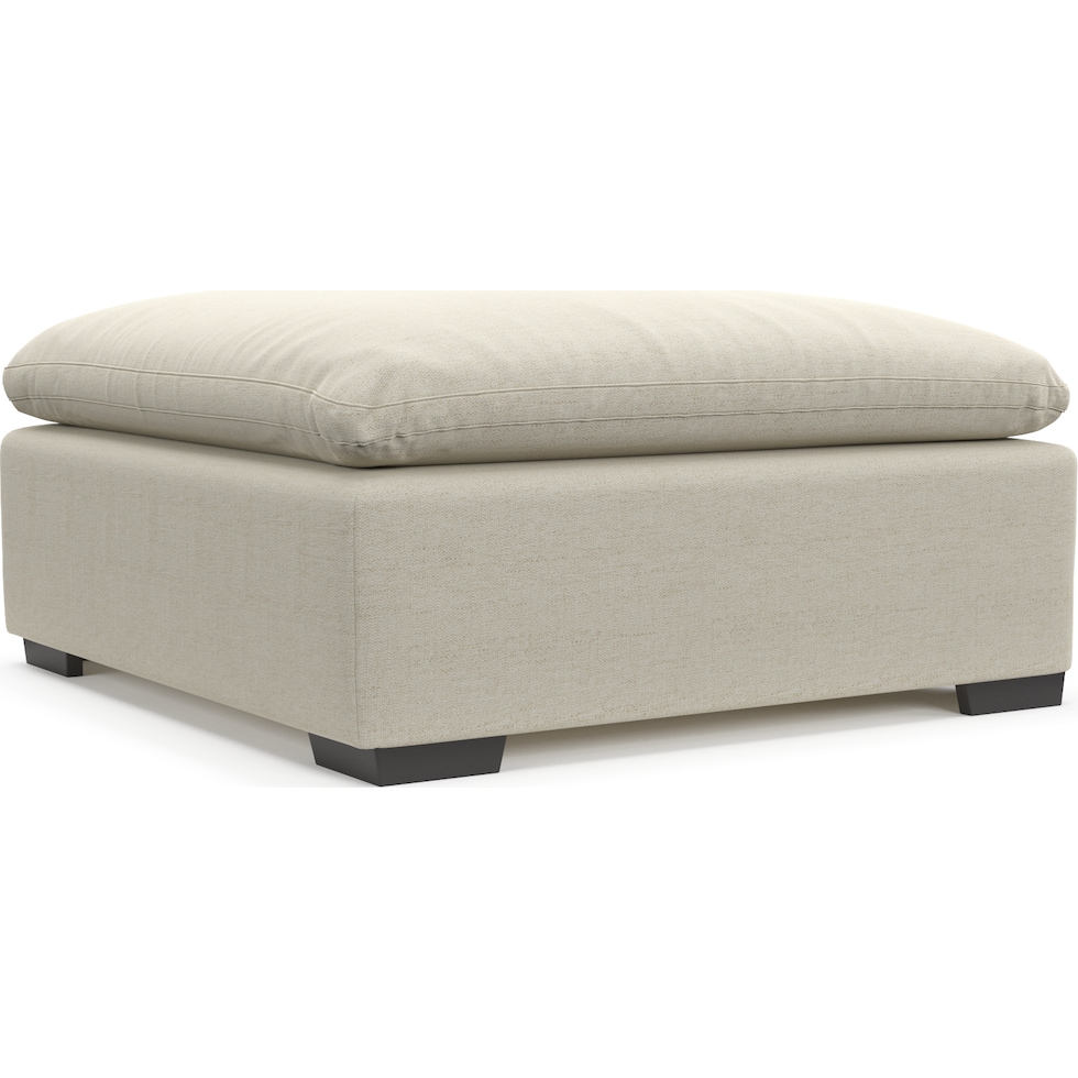 plush white ottoman   