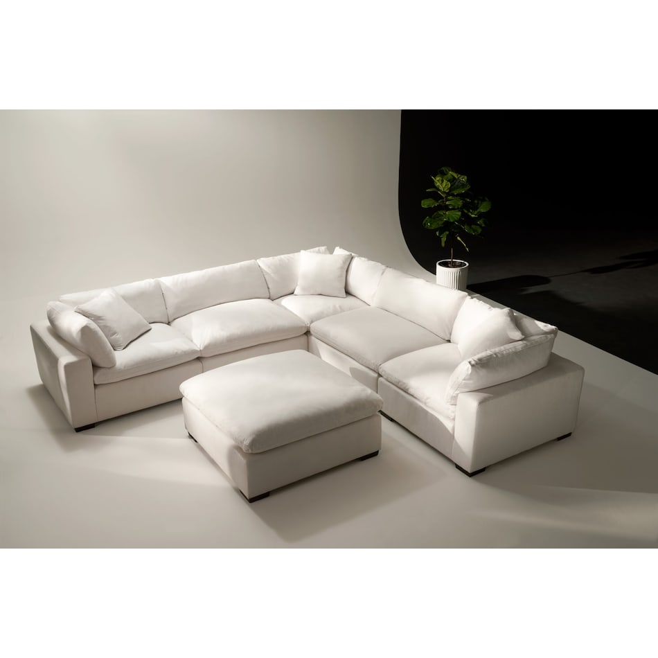 plush white sectional   