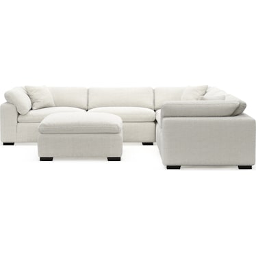 Plush 5-Piece Sectional and Ottoman