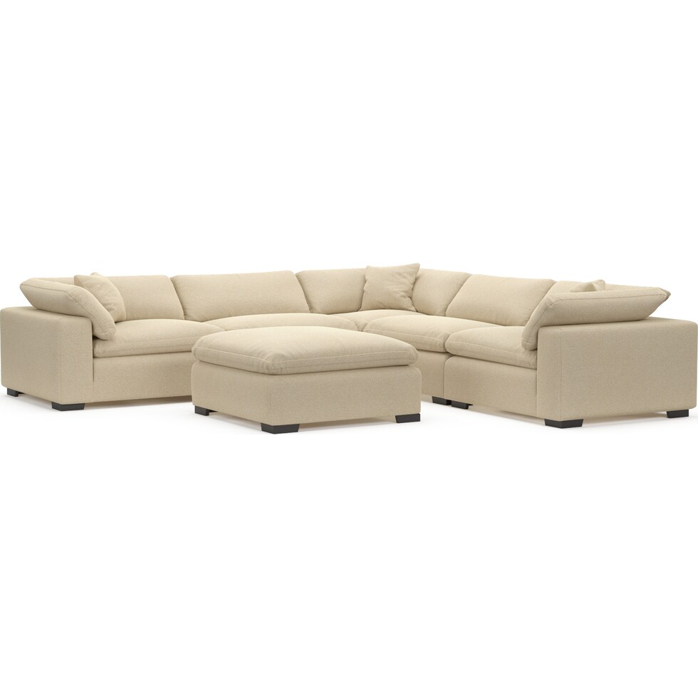 plush white sectional   