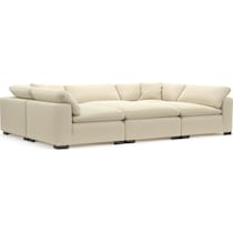 plush white sectional   