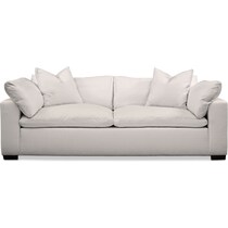 plush white sofa   