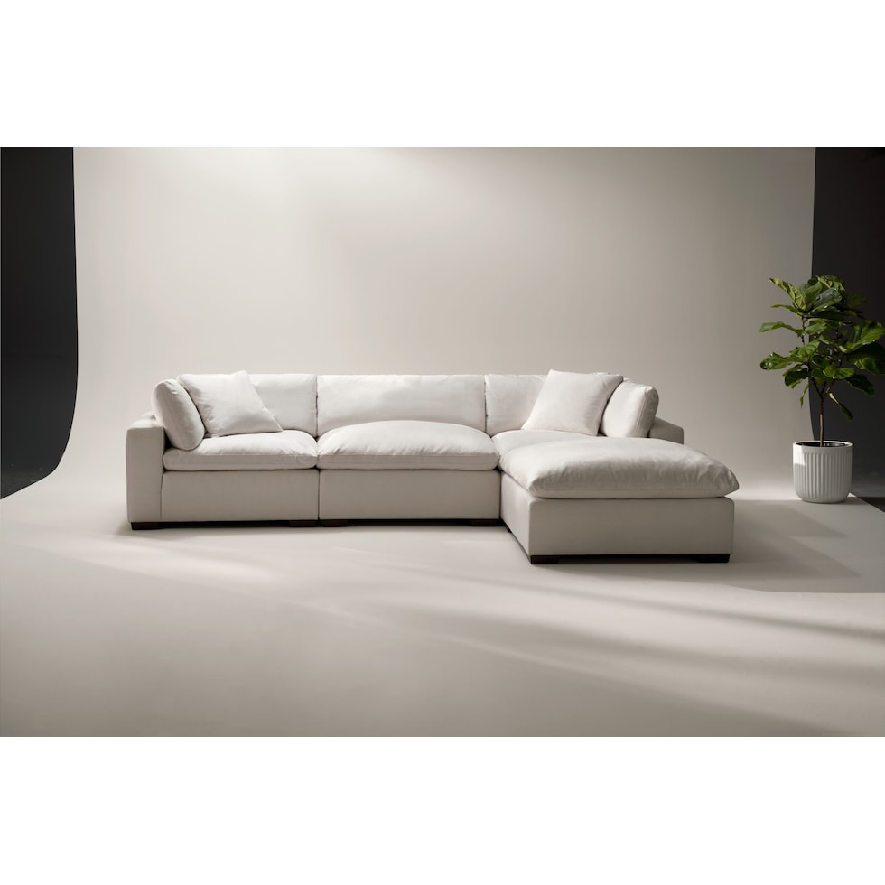 plush white sofa   