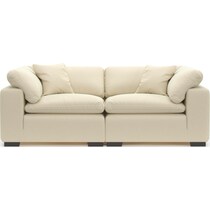 plush white sofa   