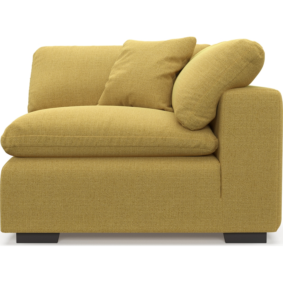 plush yellow corner chair   