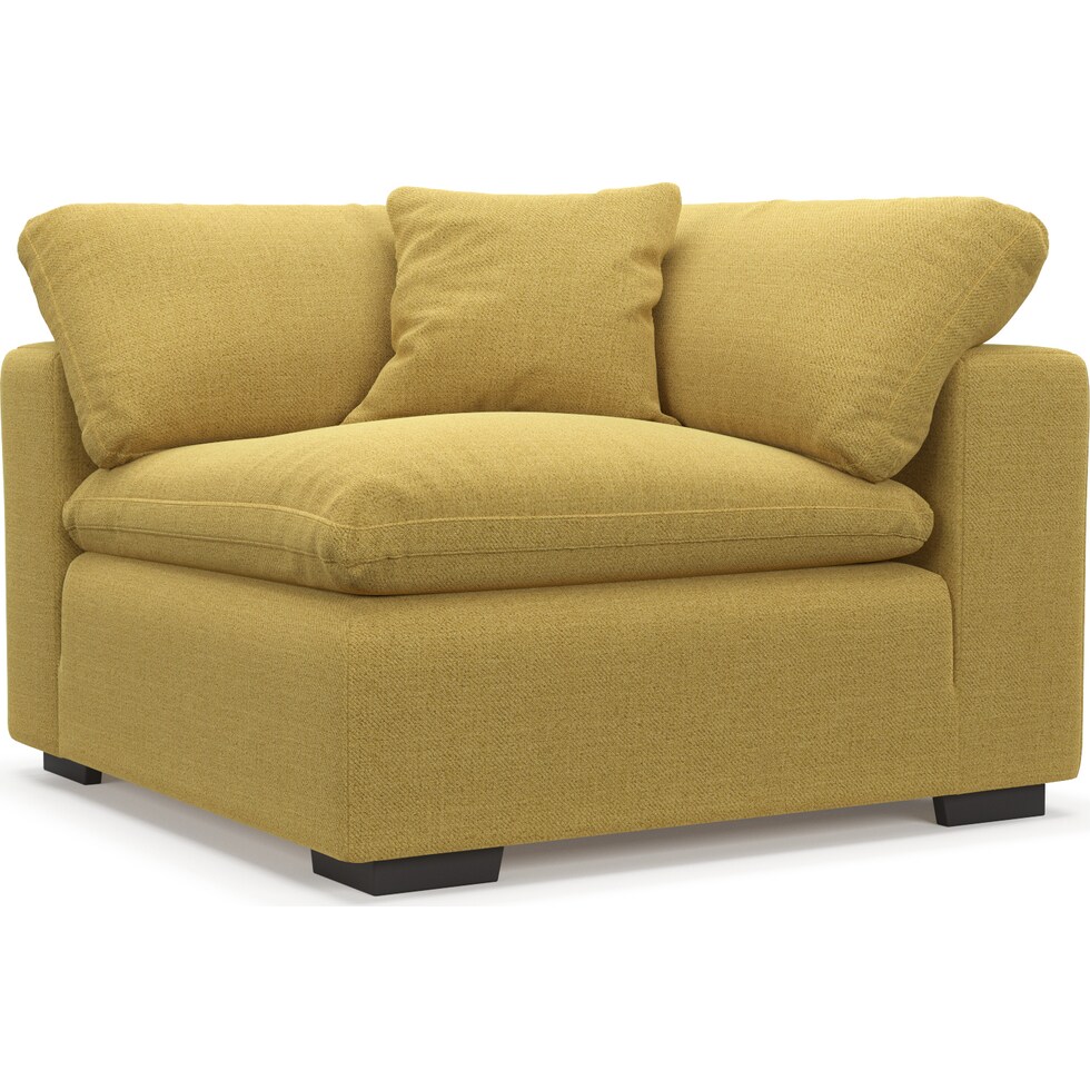 plush yellow corner chair   