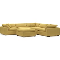 plush yellow sectional   