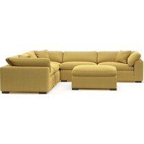 plush yellow sectional   