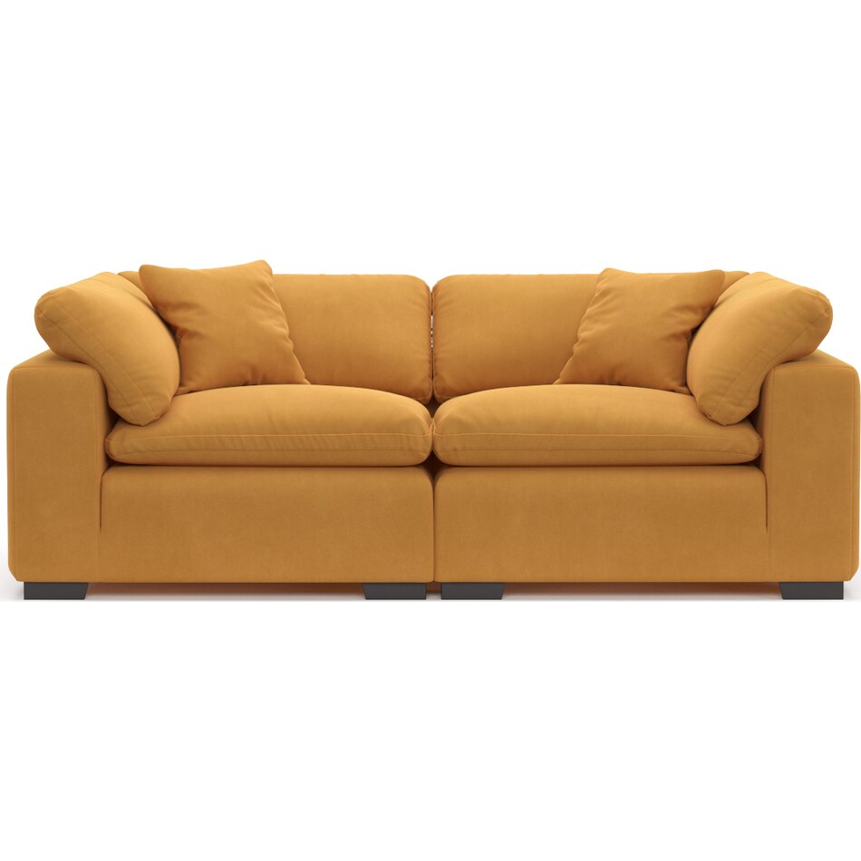 plush yellow sofa   