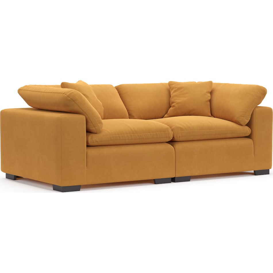 plush yellow sofa   