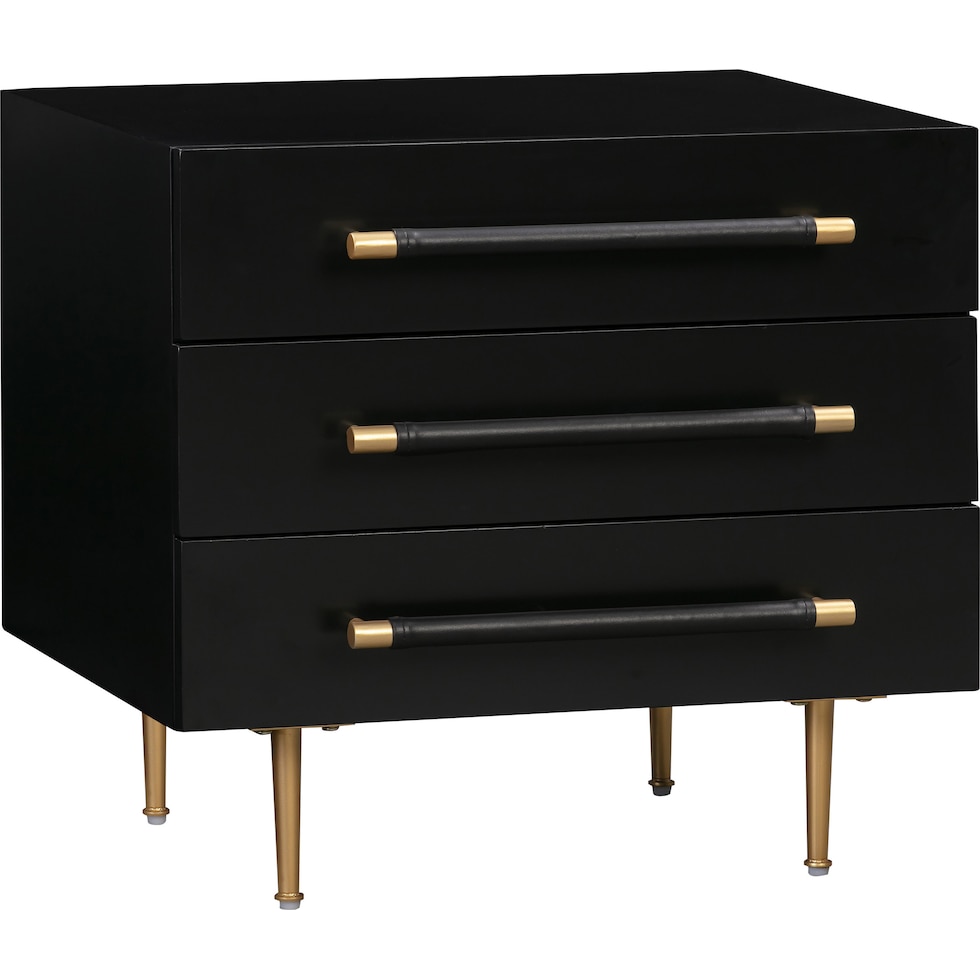 pollux black nightstand   