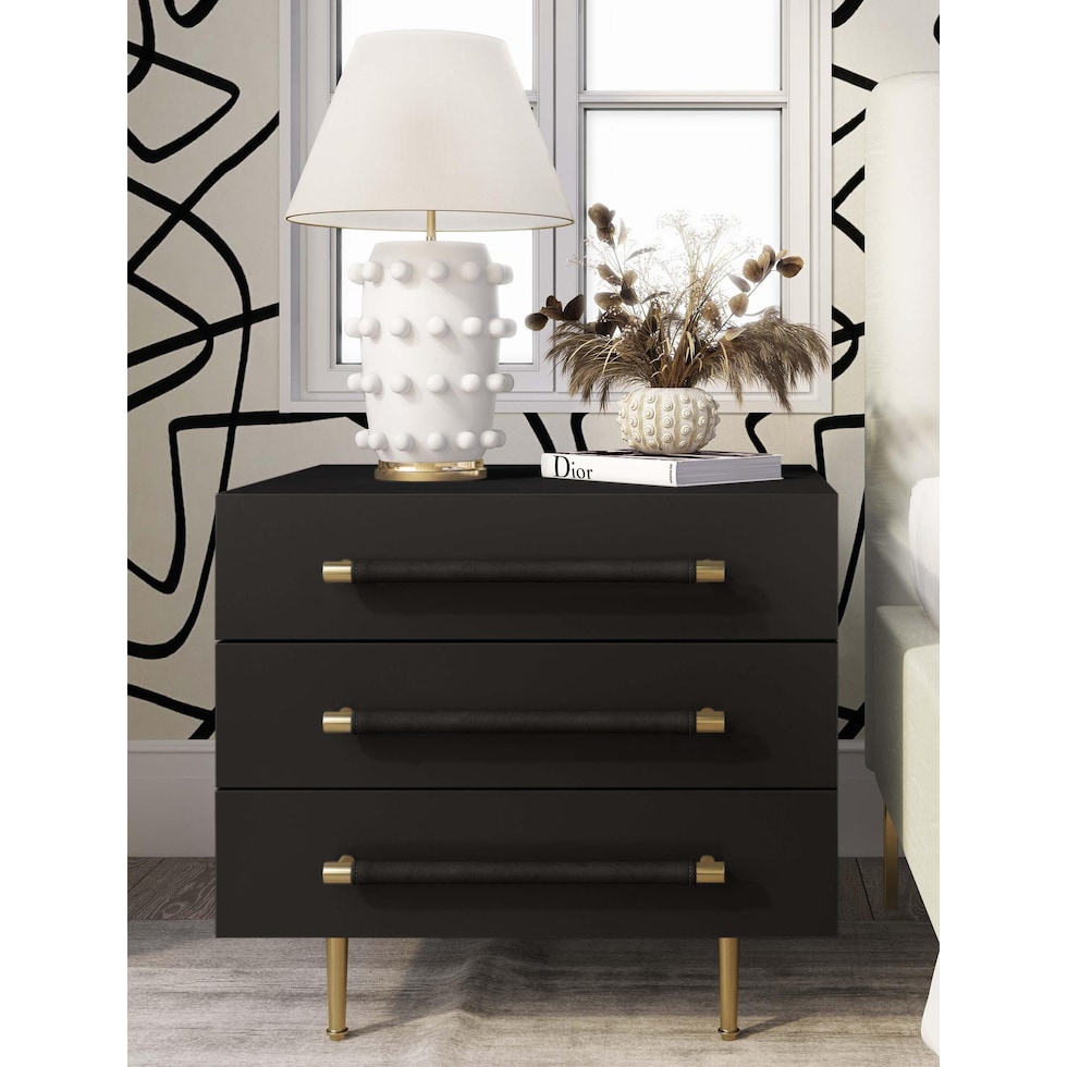 pollux black nightstand   