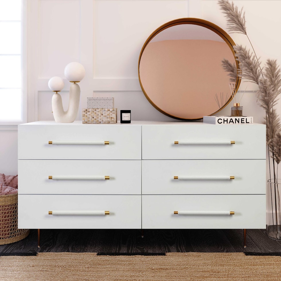 pollux white dresser   