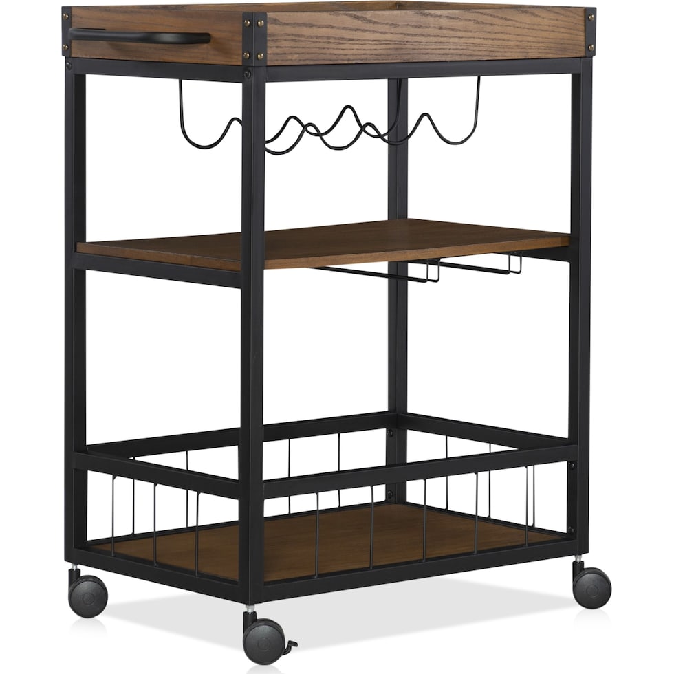 polson dark brown kitchen cart   