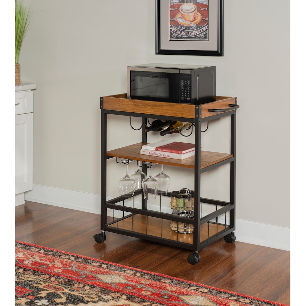 polson dark brown kitchen cart   