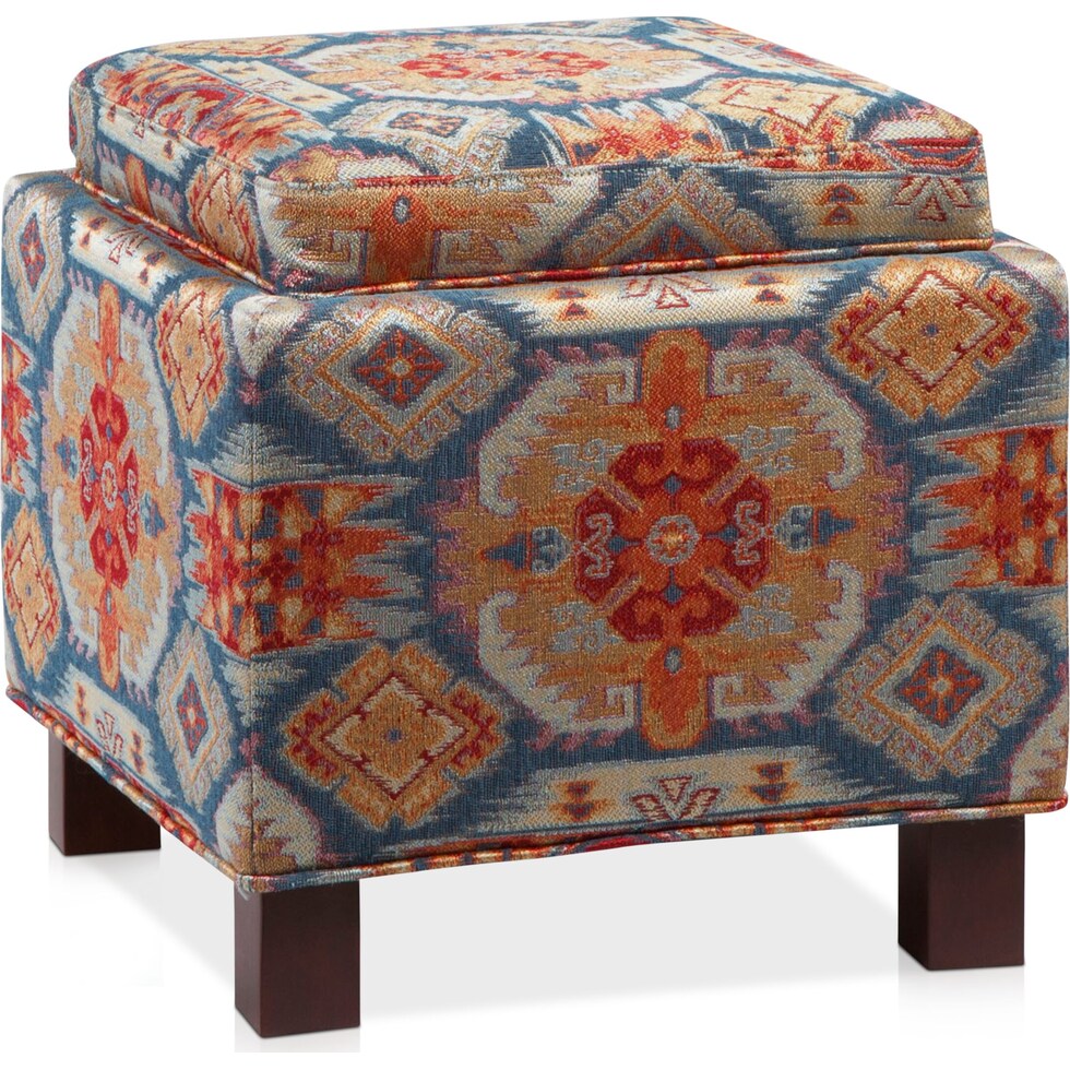 pomona multicolor storage ottoman   