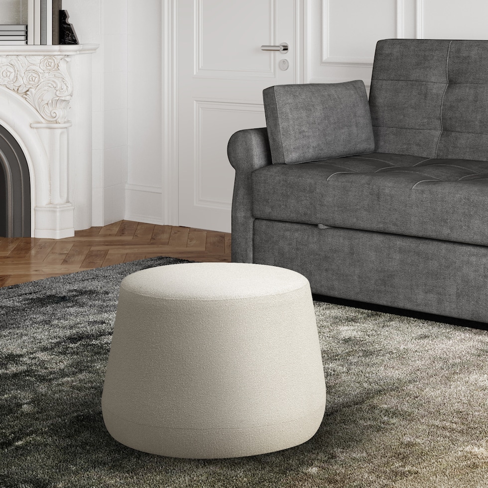 pomona white ottoman   