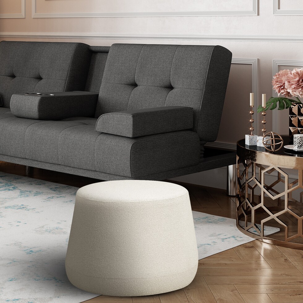 pomona white ottoman   
