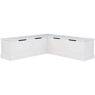 Porter Corner Storage Bench - White