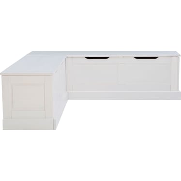 Porter Corner Backless Storage Bench - White