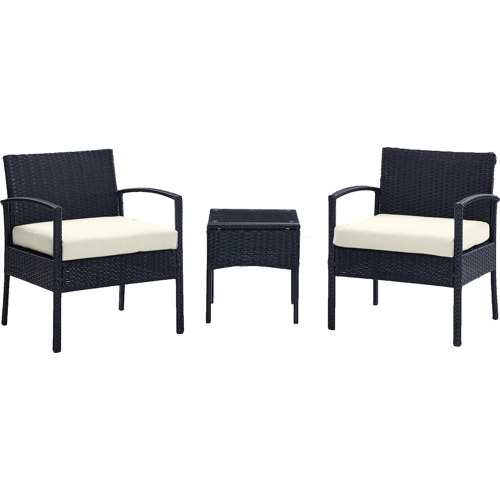 portland black cream outdoor chair set   