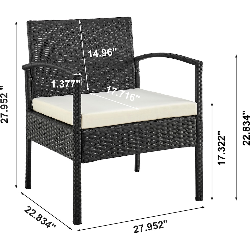 portland black cream outdoor chair set   