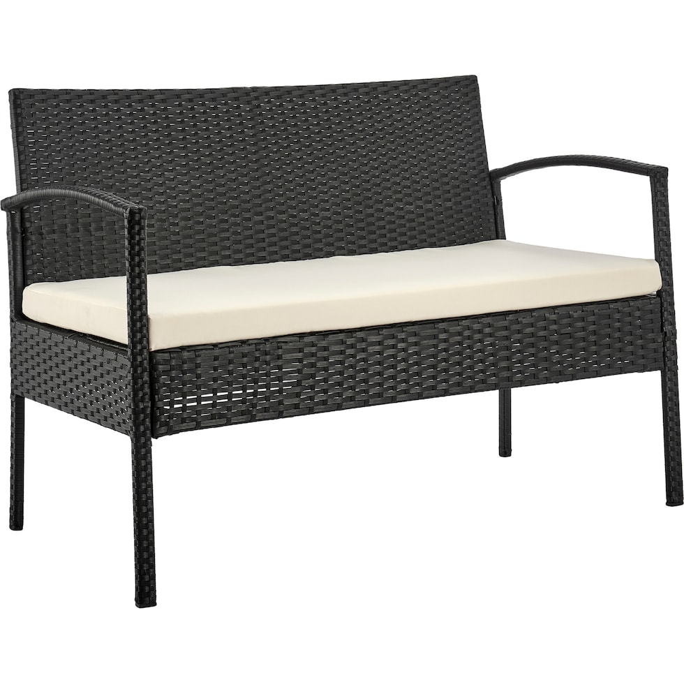 portland black cream outdoor loveseat set   