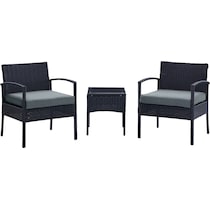 portland black gray outdoor chair set   
