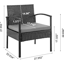 portland black gray outdoor chair set   