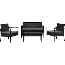 portland black gray outdoor loveseat set   