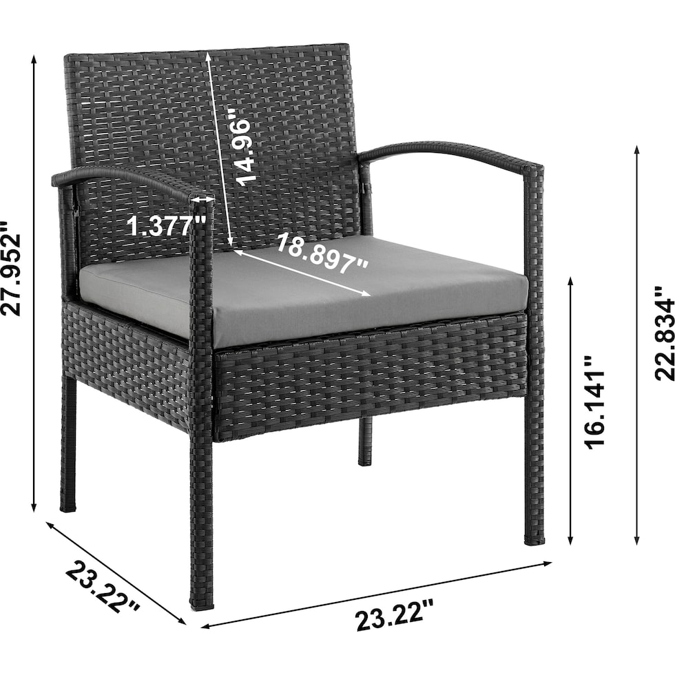 portland black gray outdoor loveseat set   