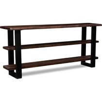 portland dark brown console table   