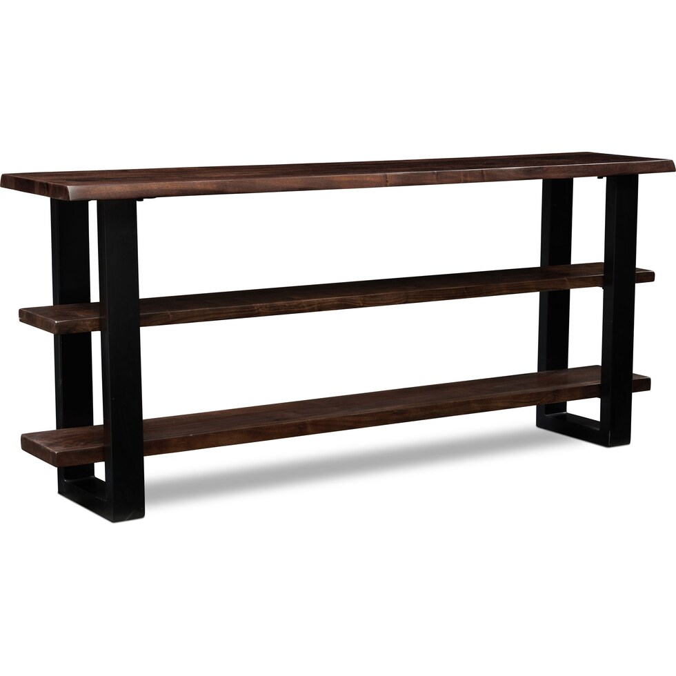 portland dark brown console table   