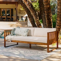 portree beige brown outdoor daybed   