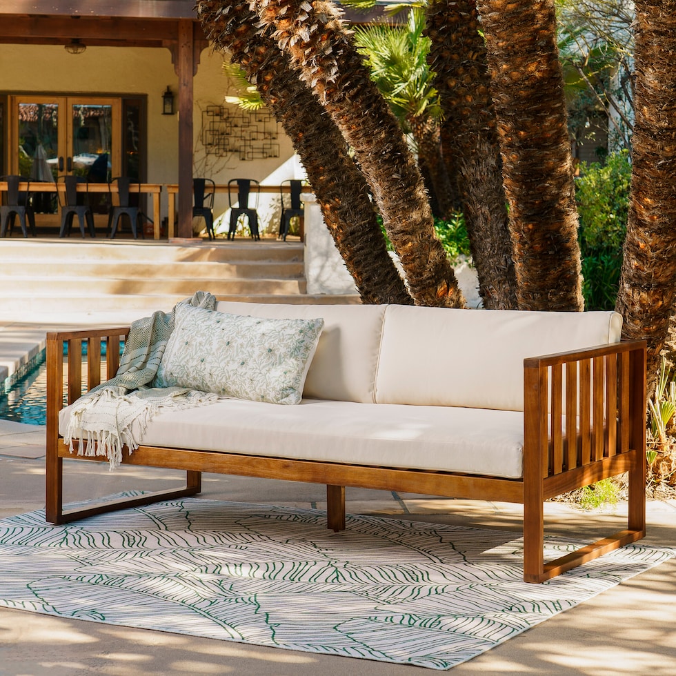 portree beige brown outdoor daybed   