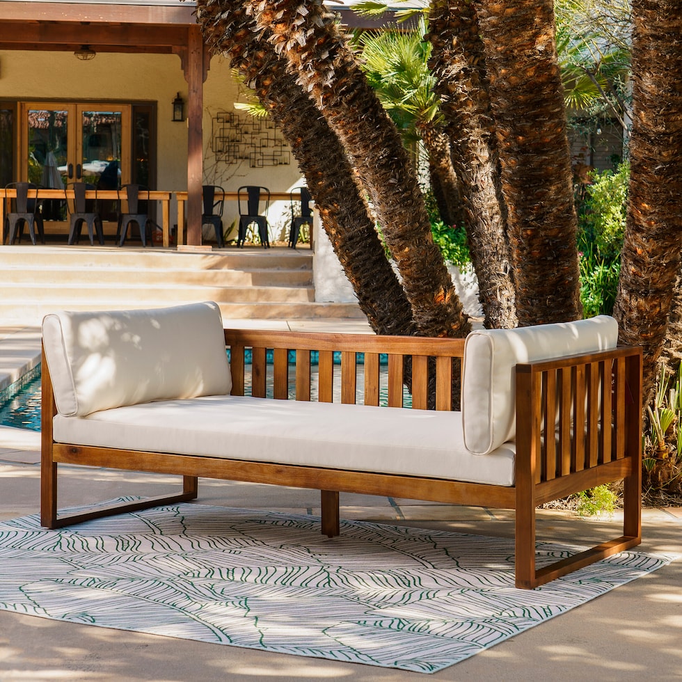 portree beige brown outdoor daybed   