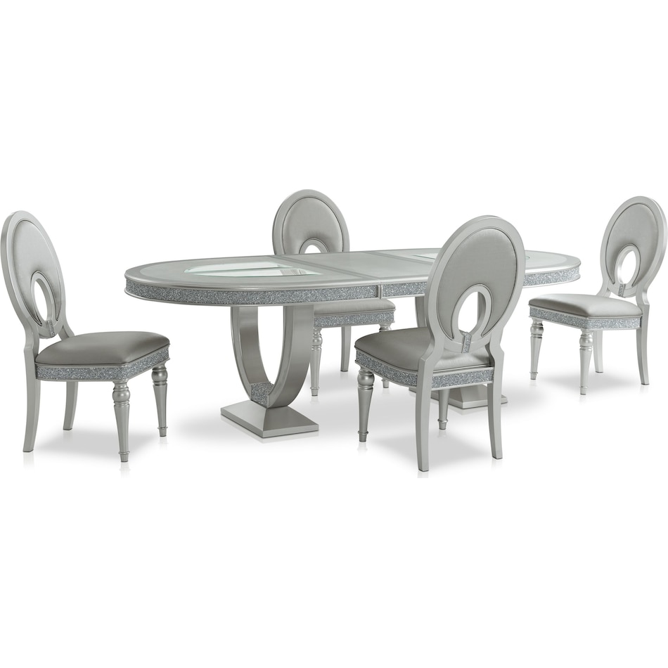 Posh Dining Table and 4 Dining Chairs | American Signature Furniture