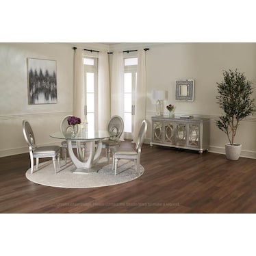 Posh Round Dining Table and 4 Dining Chairs