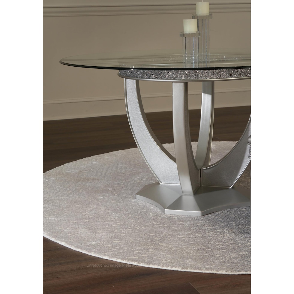 posh silver  pc dining room   