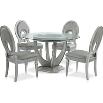 posh silver  pc dining room   