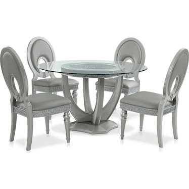 Posh Round Dining Table and 4 Dining Chairs