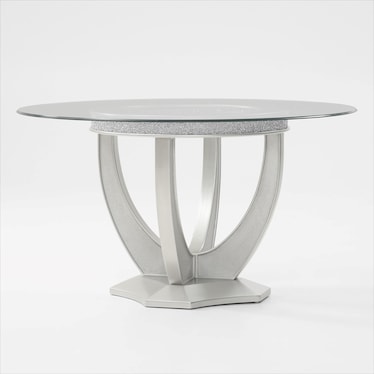 Posh Round Dining Table and 4 Host Chairs