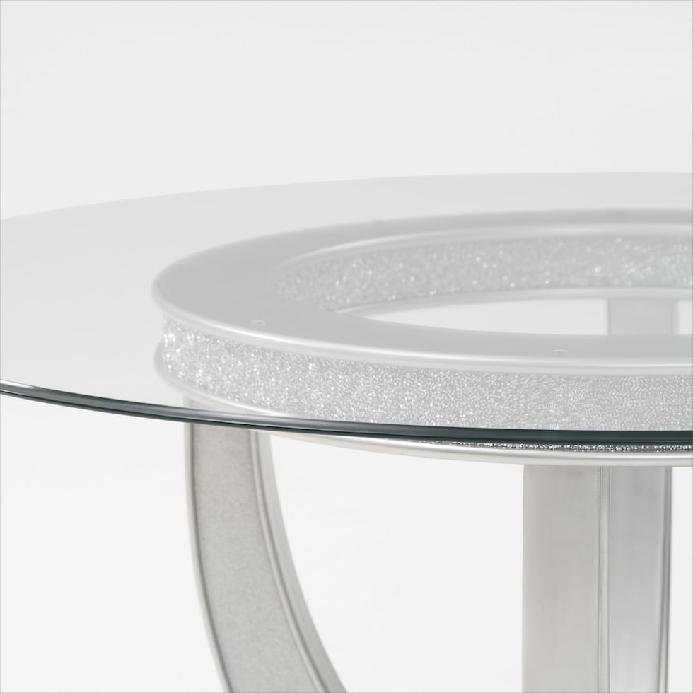 posh silver  pc dining room   