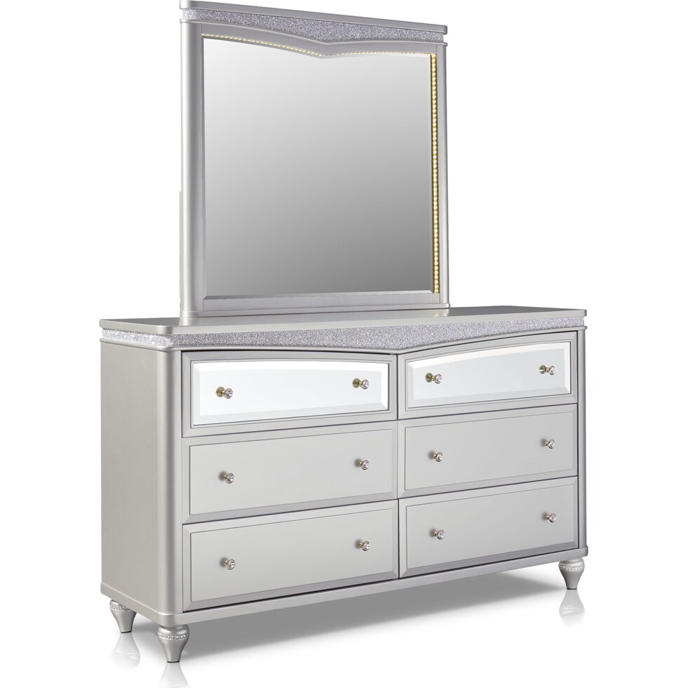 posh silver  pc king bedroom   