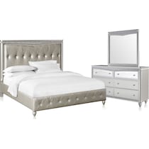 posh silver  pc king bedroom   