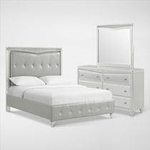 posh silver  pc queen bedroom   