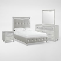 posh silver  pc full bedroom   