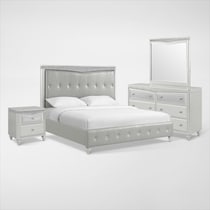 posh silver  pc king bedroom   